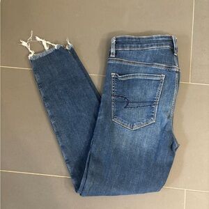 American Eagle Outfitters Blue Ankle Cropped Jeans